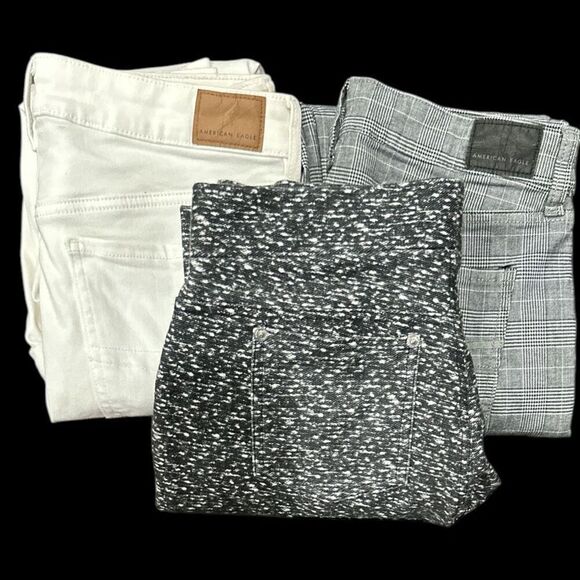 AEO AMERICAN EAGLE OUTFITTERS Hi-Rise Jegging Jeans White Plaid & MICHAEL KORS B - Picture 1 of 8